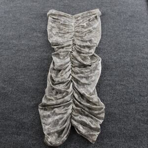 Silvia Tcherassi Dress Small Silver Strapless Ruched Bodycon Snakeskin Sexy Cute